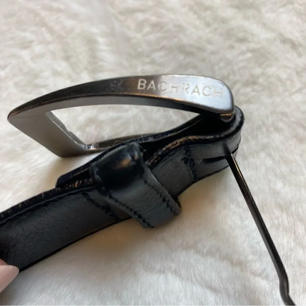 Bachrach Black Leather Belt Size 50